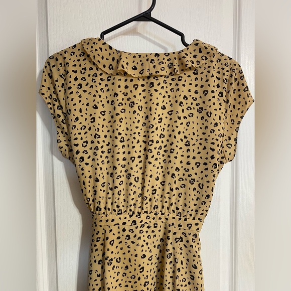 Aritzia Sunday Best Leopard Wrap Mini Flowy Lightweight V Neck Dress Size 4 - Picture 8 of 12